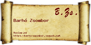 Barhó Zsombor névjegykártya